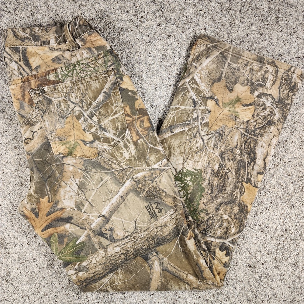 Realtree Hunting Pants Mens S 28-30 Camo Edge Side Zip Pocket Excellent